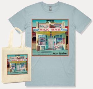Even - Down the Shops - pastel blue t-shirt and tote